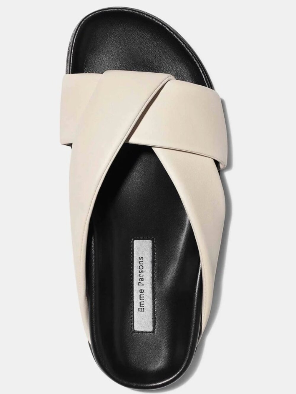 Emme Parsons Folded Slide in Ivory Plongé Nappa